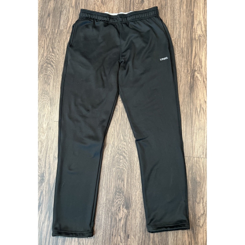 UNRL Sweatpants Mens Medium Black Performance Tech Sweats Drawstring Stretch